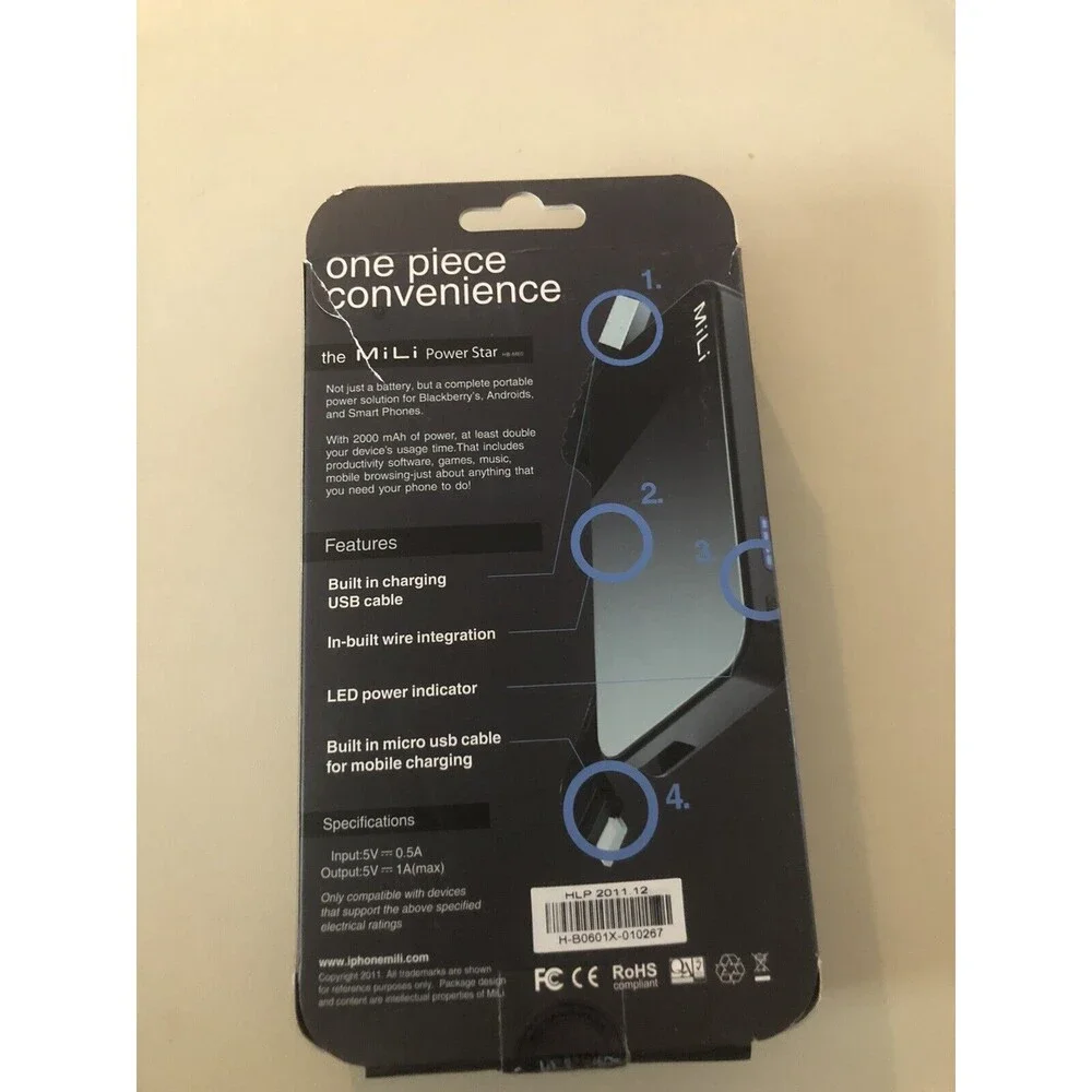 MiLi‎ Power Star Micro USB Portable Power Bank New In Box